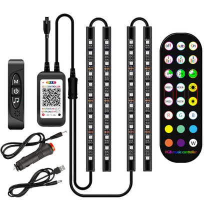 LED Car Interior Ambient Lights – Wireless Music-Controlled RGB Strip Lights