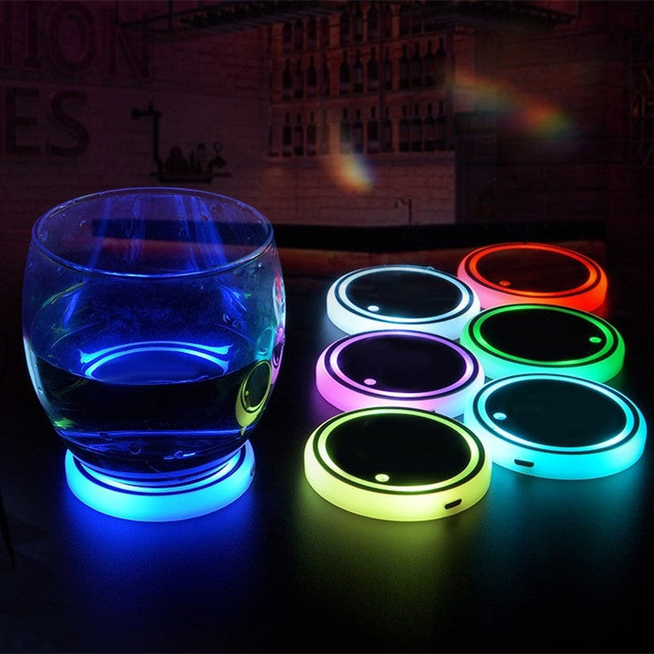 Colorful LED Cup Holder with Solar & USB Charging